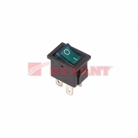 Выключатель клавишный 250В 6А (4с) ON-OFF зел. с подсветкой Mini (RWB-207 SC-768) Rexant 36-2193