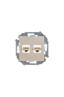 Механизм розетки телеф. Simon15 2мод. RJ11 винт. зажим шампань Simon 1591589-034