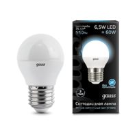 Лампа светодиодная LED 6.5 Вт 550 Лм 4100К белая Е27 Шар Black Gauss - 105102207