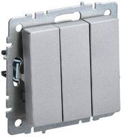 Выключатель 3-кл. СП BRITE ВС10-3-0-БрА 10А алюм. IEK BR-V30-0-10-K47 (ИЭК)