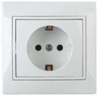 Розетка СП Plano 2P+E Schuko 1Э-206-01 16А-250В с защ. шторками бел. Intro Б0038831 ЭРА (Энергия света)