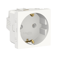 Розетка 1-м 2мод. Unica Modular 16А IP20 250В с заземл. без защ. шторок винт. клеммы бел. SchE NU303618 Schneider Electric