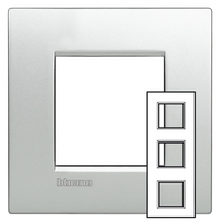 Рамка 2х3мод. LivingLight 71мм алюм. Leg BTC LNE4802M3TE Legrand