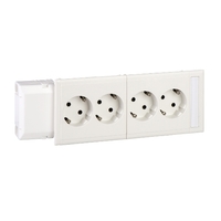 Розетка 4-м CYB-PS защ. шторки + окно бел. SchE 5940040 Schneider Electric