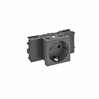 Розетка одинарная 0° Modul45connect с з/к, 250 В, 16A (черный) (STD-D0C SWGR1) | 6120350 OBO Bettermann