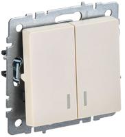 Выключатель 2-кл. СП BRITE ВС10-2-1-БрКр 10А с инд. беж. IEK BR-V20-1-10-K10 (ИЭК)