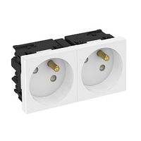 Розетка двойная 33° Modul45connect, франц. стандарт, 250 В, 16A (белый) (STD-F3C RW2) | 6120672 OBO Bettermann