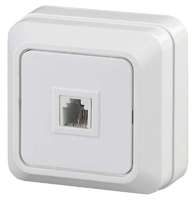 Розетка телефонная RJ11, ОУ, Quadro, белый, 2-302-01 ЭРА (Энергия света) Б0027661
