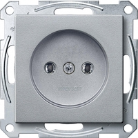 Механизм розетки 1-м СП Merten 16А IP20 без заземл. QF SM алюм. SchE MTN2001-0460 Schneider Electric