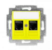 Розетка информационная Levit двойная 2хRJ45 кат. 6 желт. ABB 2CHH296118A6064