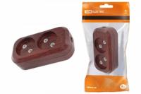 Колодка розеточная 2 гнезда 2П б/з 10А 250В "Эко" (бук) | SQ1806-0059 TDM ELECTRIC