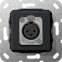 Мех-м с накладкой XLR-разъём с/у пластик черный IP20 Gira System 55 566710