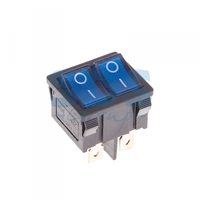 Выключатель клавишный 250В 6А (6с) ON-OFF син. с подсветкой ДВОЙНОЙ Mini (RWB-305) Rexant 36-2161