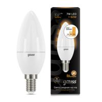 Лампа светодиодная LED 7 Вт 520 Лм 3000К теплая E14 Свеча шаг. диммирование Black Gauss - 103101107-S