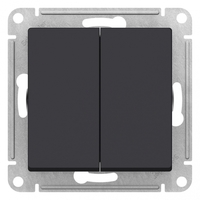 Переключатель двухклавишный ATLASDESIGN схема 6 10АХ механизм карбон - ATN001065 Schneider Electric