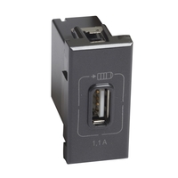 Розетка USB Axolute 1мод. 1.1А 230/5В антрацит Leg BTC HS4285C1 Legrand