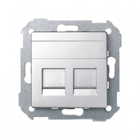 Адаптер на 2 RJ45 коннектора 75542-30 защ. шторки Simon82 Detail алюм. 82009-93
