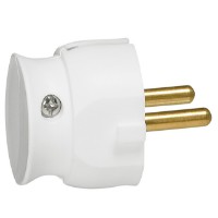 Вилка электрич. каб. Helium 16А 2P плоская бел. Leg 050183 Legrand