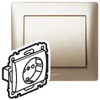 Механизм розетки 1-м СП Galea Life 16А IP20 2P+E немецк. стандарт с лицев. панелью титан Leg 771462 Legrand