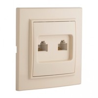 Розетка компьютерная 2-м СП Минск RJ45 беж. EKF ERK02-035-20