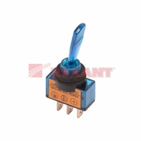 Тумблер 12V 20А (3c) ON-OFF однополюсный с синей подсветкой | 36-4371 REXANT