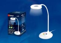 Светильник настольный TLD-535 White/LED/250Lm/5500K/Dimmer с ночником RGB 4W акк 1800mAh сенсор Белый | UL-00001496 Uniel