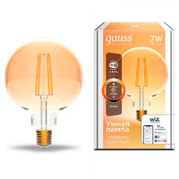 Лампа светодиодная филаментная Smart Home DIM E27 G95 Golden 7 Вт 1/40 | 1320112 Gauss