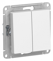 Выключатель двухклавишный ATLASDESIGN схема 5 10АХ механизм белый - ATN000151 Schneider Electric