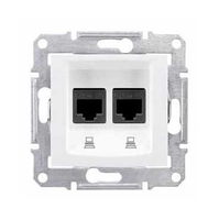Механизм розетки компьютерной 2-м СП Sedna RJ45 кат.5E UTP неэкранир. бел. SchE SDN4400121 Schneider Electric