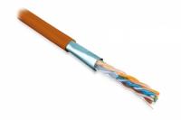 Кабель FTP4-C5E-SOLID-LSZH-OR-305 витая пара экран. FTP (F/UTP) кат.5e 4 пары (24 AWG) ож (solid) экран - фольга LSZH (Low Smoke Zero Halogen) (305 м) оранж. Hyperline 45528