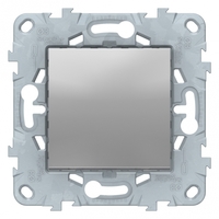 Выключатель кнопочный 1-кл. Unica New 10А (сх.1) механизм алюм. SchE NU520630 Schneider Electric