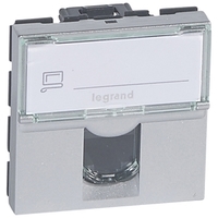 Механизм розетки компьютерной СП 2мод. Mosaic RJ45 кат.6 UTP алюм. Leg 079464 Legrand