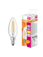 Светодиодная филаментная лампа LED STAR Classic B 6W, прозрачная колба, Е14 LEDSCLB75 6W/827 230V FIL E1410X1RU | 4058075217805 Osram