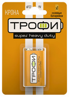 Элемент питания Трофи 6F22-1BL SUPER HEAVY DUTY Zinc (12/96/6912) - Б0023144 ЭРА (Энергия света)