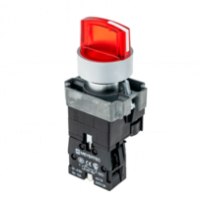 Переключатель с LED подсветкой, 220V AC/DC, красный, 2 полож. 1NC, фикс., мет. MTB2-BK2463 | 58215 ОВЕН