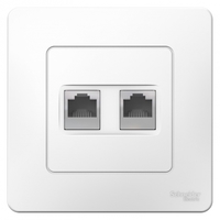 Розетка компьютерная + телефонная 2-м СП Blanca RJ45 кат.5E RJ11 бел. SchE BLNIS045111 Schneider Electric