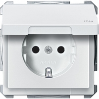 Механизм розетки СП Merten с защ. крышкой заземл. IP44 бел. SchE MTN2314-4019 Schneider Electric