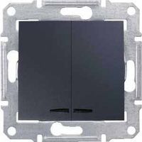 Выключатель 2-кл. СП Sedna 10А IP20 (сх. 5) 250В с подсветкой графит SchE SDN0300370 Schneider Electric