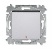 Переключатель 1-кл. СП Levit IP20 с контрол. подсветкой серебр./дым. черн. ABB 2CHH592545A6070