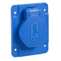 Розетка силовая 10/16А 65х85мм винты сбоку IP54 син. SchE PKS62B Schneider Electric