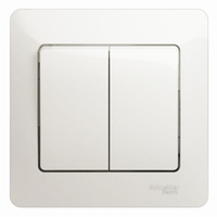 Выключатель 2-кл. СП Glossa 10А IP20 (сх. 5) 10AX в сборе перламутр. SchE GSL000652 Schneider Electric