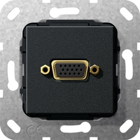 Мех-м с накладкой VGA с/у пластик черный IP20 Gira System 55 | 565310