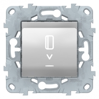 Выключатель UNICA NEW карточный с подсветкой 10 А алюминий - NU528330 Schneider Electric