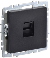 Розетка компьютерная СП RJ45 кат.5E BRITE РК10-БрЧ черн. IEK BR-K10-1-K02 (ИЭК)