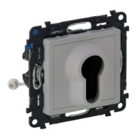 Выключатель 1-кл. СП Valena Life 10А IP20 230В с ключом 2 полож. лиц. панелью механизм алюм. Leg 752325 Legrand