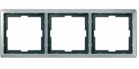 Рамка 3-м Merten сталь SchE MTN481346 Schneider Electric