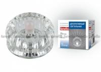 Светильник декоративный встраиваемый DLS-F106 G9 GLASSY/CLEAR "Fiore" без лампы цоколь основание стекло цвет зеркальный отделка кристалл прозр. Fametto 10119