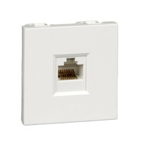 Розетка компьютерная 1-м W45 XRJ45 CAT.5E 45х22.5 R9010 бел. SchE RIN-145K5E-BE Schneider Electric