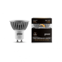 Лампа светодиодная LED 5 Вт 500 Лм 3000К теплая GU10 MR16 диммируемая Black Gauss - 101506105-D