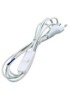 Шнур сетевой KF-HK-1 230V 1.9м (с выключателем) белый FERON 23048